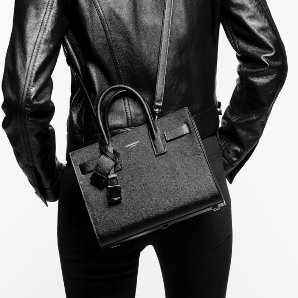 SAINT LAURENT SAC DE JOUR NANO IN GRAINED LEATHER!